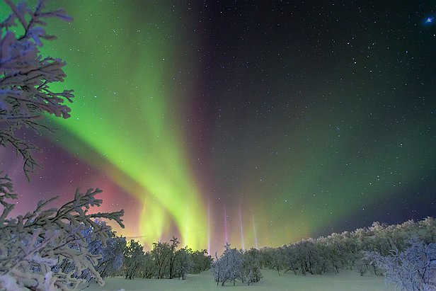Kilpisjarvi - Finlande Les piliers de lumière