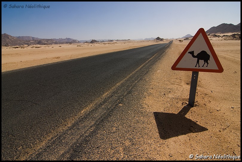 alidemma-1.jpg - Sortie de Djanet, encore le goudron, mais déjà le désert avec ses codes ....