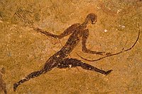 Un archer en pleine course  Détail : un archer en pleine course. : djanet sebeiba jabbaren